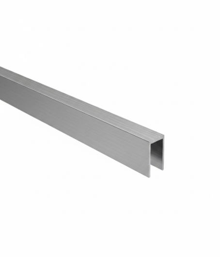 Profil szklany U AL 20x40x2 mm do szkła o grubości 10–12 mm, wykończenie INOX