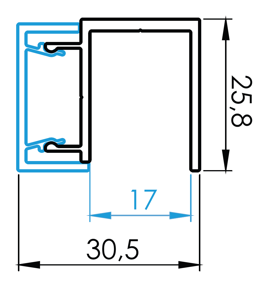 Adapter słupkowy do wypełnienia 16mm - 1700mm