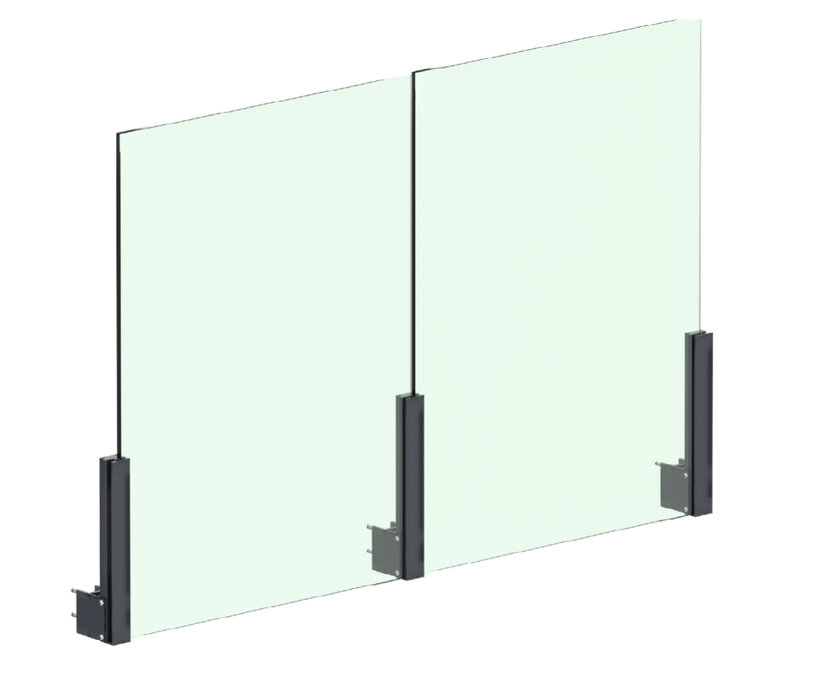 Aluminiowy profil słupkowy 56 × 60 mm - 0,5 m - Antracyt RAL 7016
