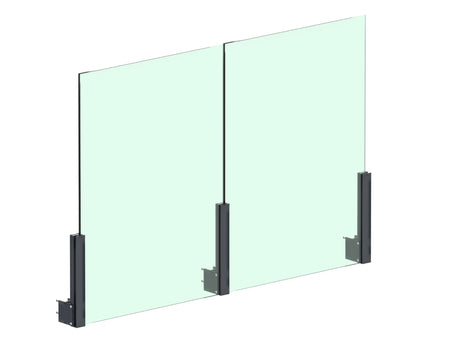 Set hliníkového stĺpika 56×60 - 0,5m, bočné kotvenie s krytkami, priebežný - Antracit RAL 7016
