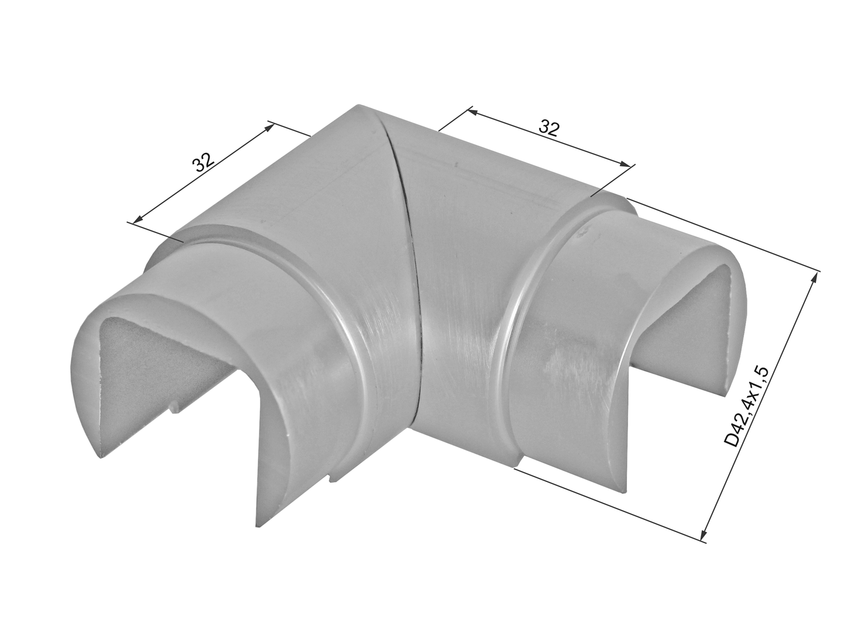 Madlo-držiak skla-koleno hliníkové