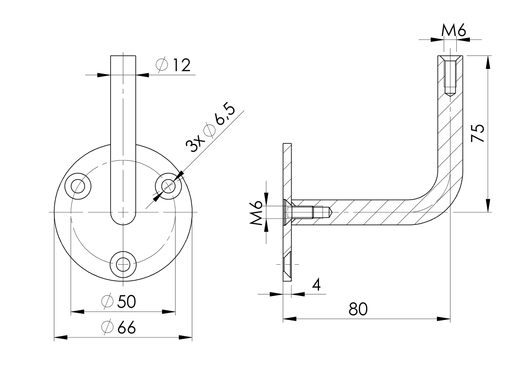 Mocowanie pochwytu do ściany