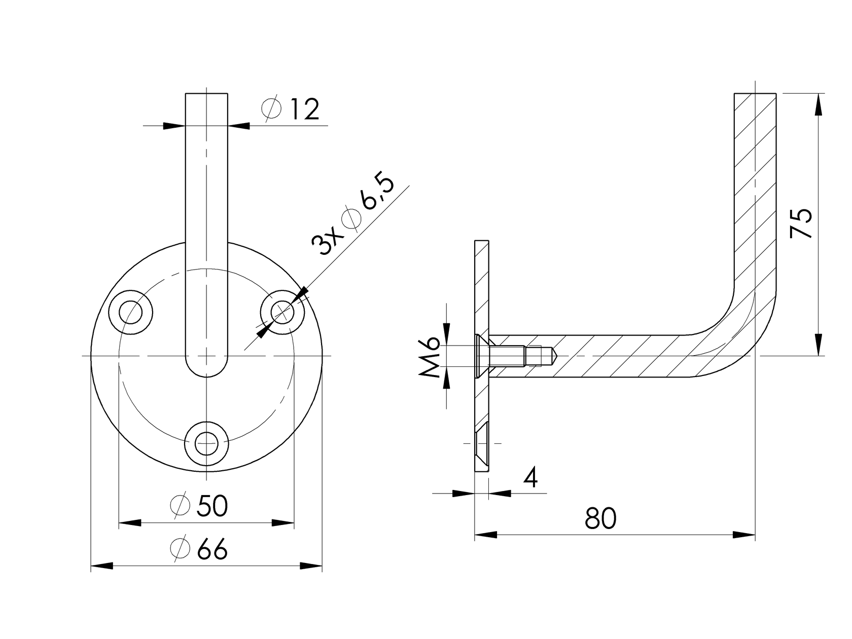 Mocowanie pochwytu do ściany