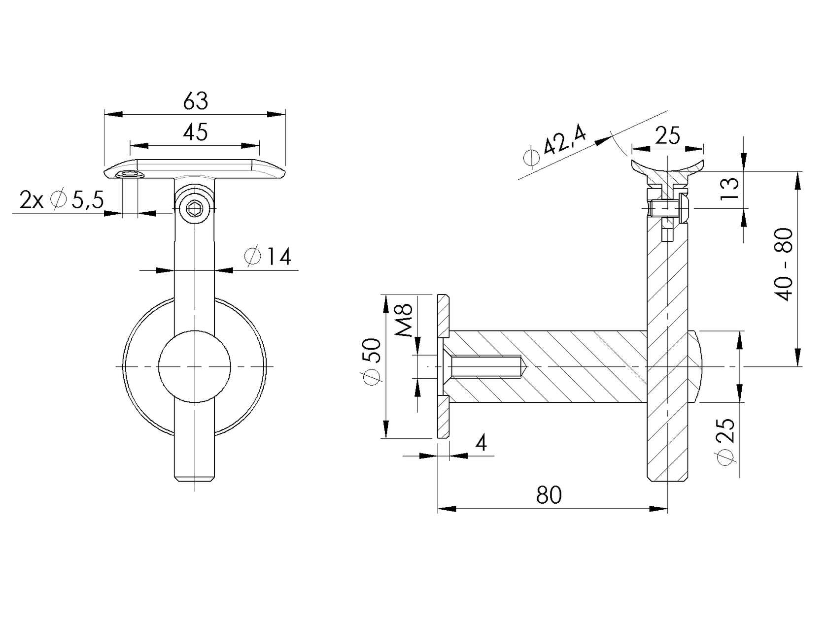 Wspornik poręczy nastawny
