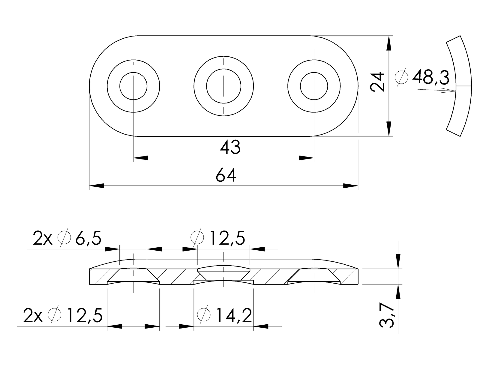 Blaszka montażowa pochwytu