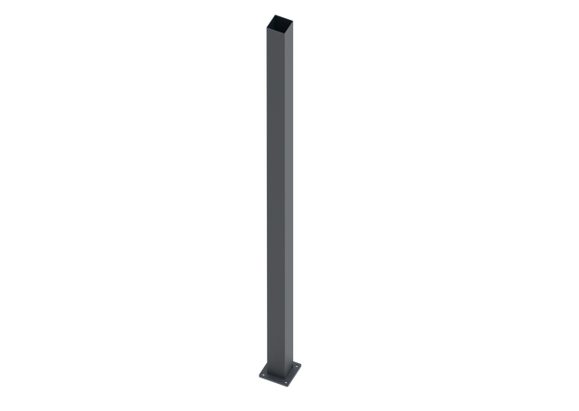 Słup nierdzewny 80x80-2000, z kołnierzem kotwiącym, Antracyt RAL 7016