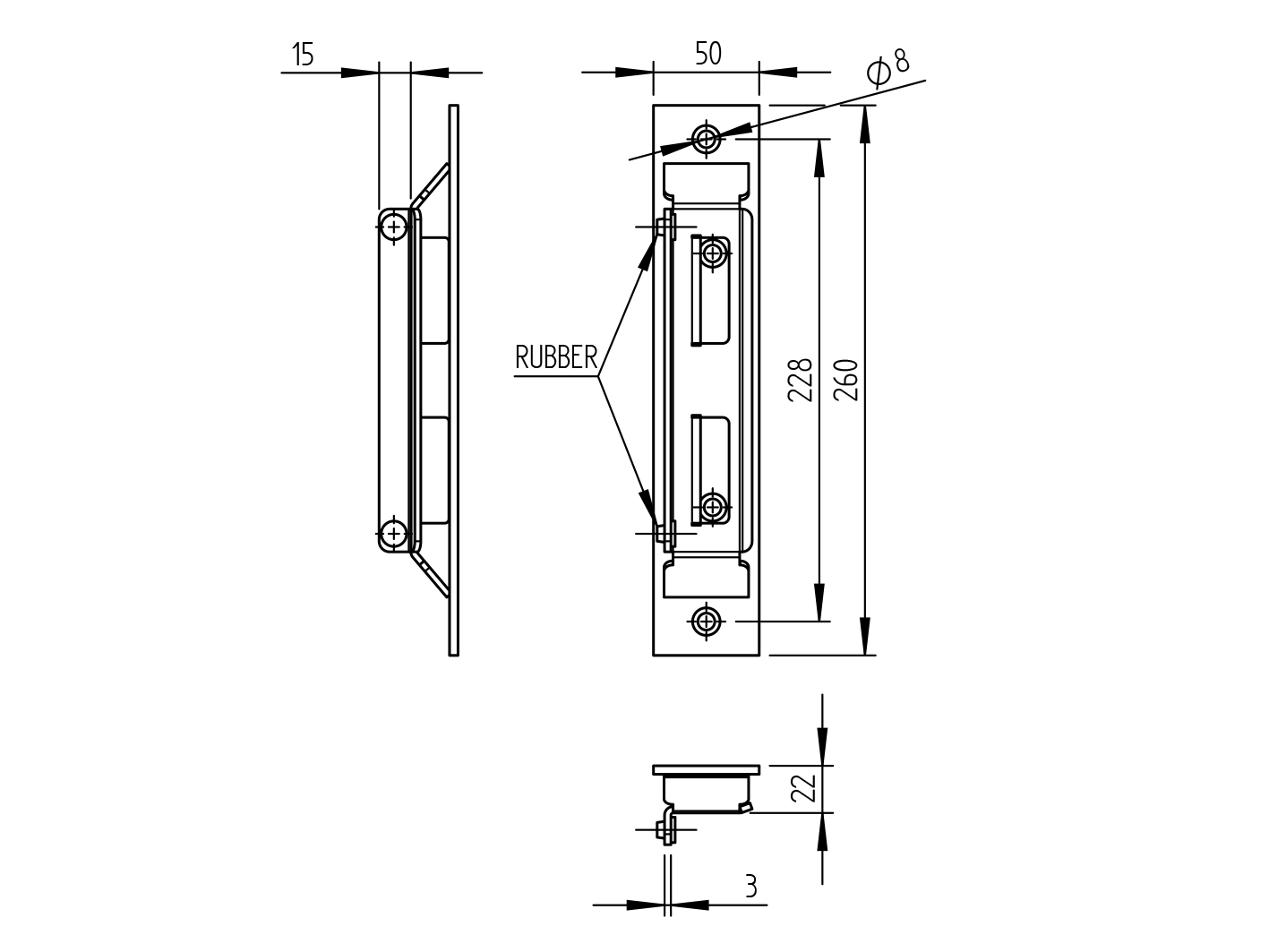 Stoper bramowy uniwersalny