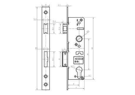 Zamek 60x40mm AISI304