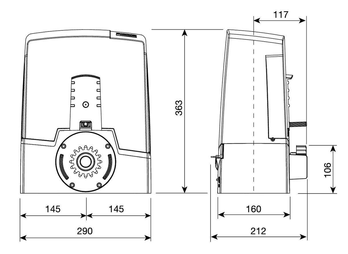 CAME Automat bramowy max 800kg, 24V