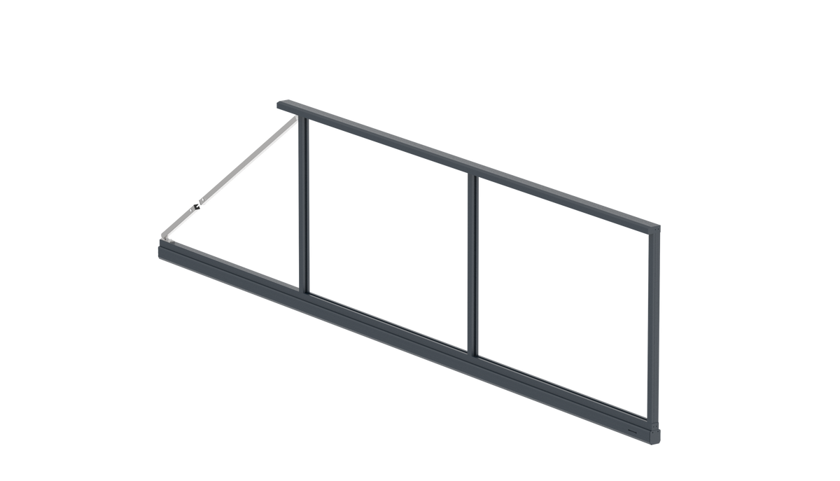 Aluminiowa rama bramy przesuwnej samonośnej 6 x 2,125 m, Antracyt R7016, z napinaczem - ZESTAW