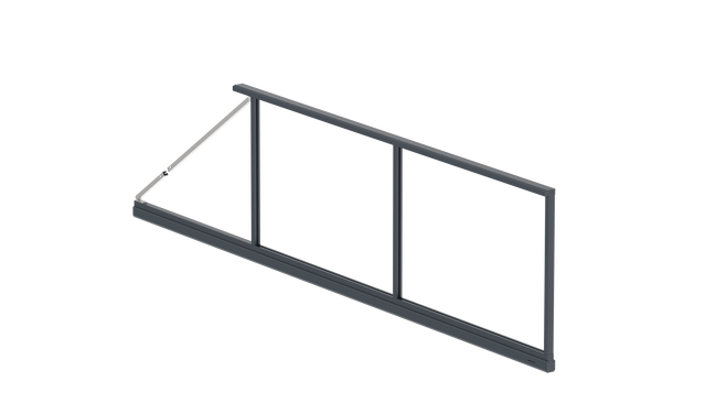 Aluminiowa rama bramy przesuwnej samonośnej 6 x 2,125 m, Antracyt R7016, z napinaczem - ZESTAW