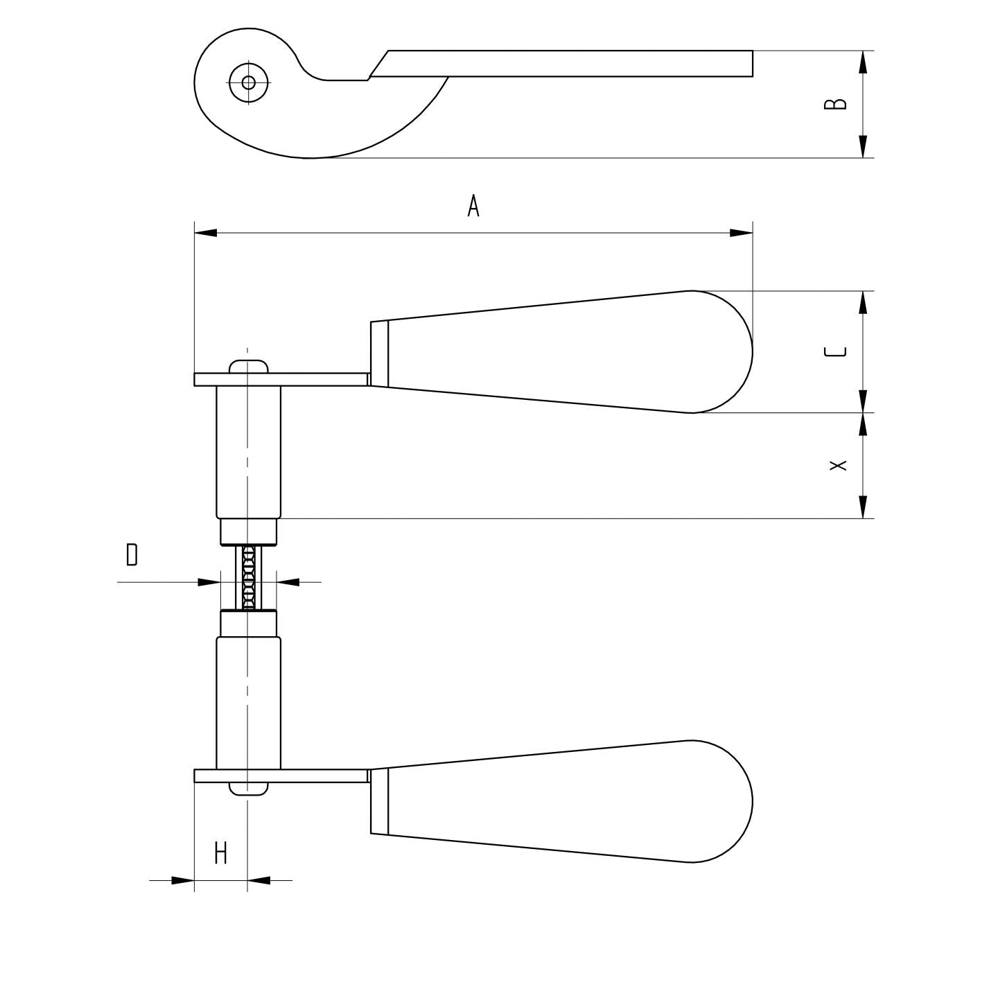 Klamka L145, d17,5mm, Zn-biely
