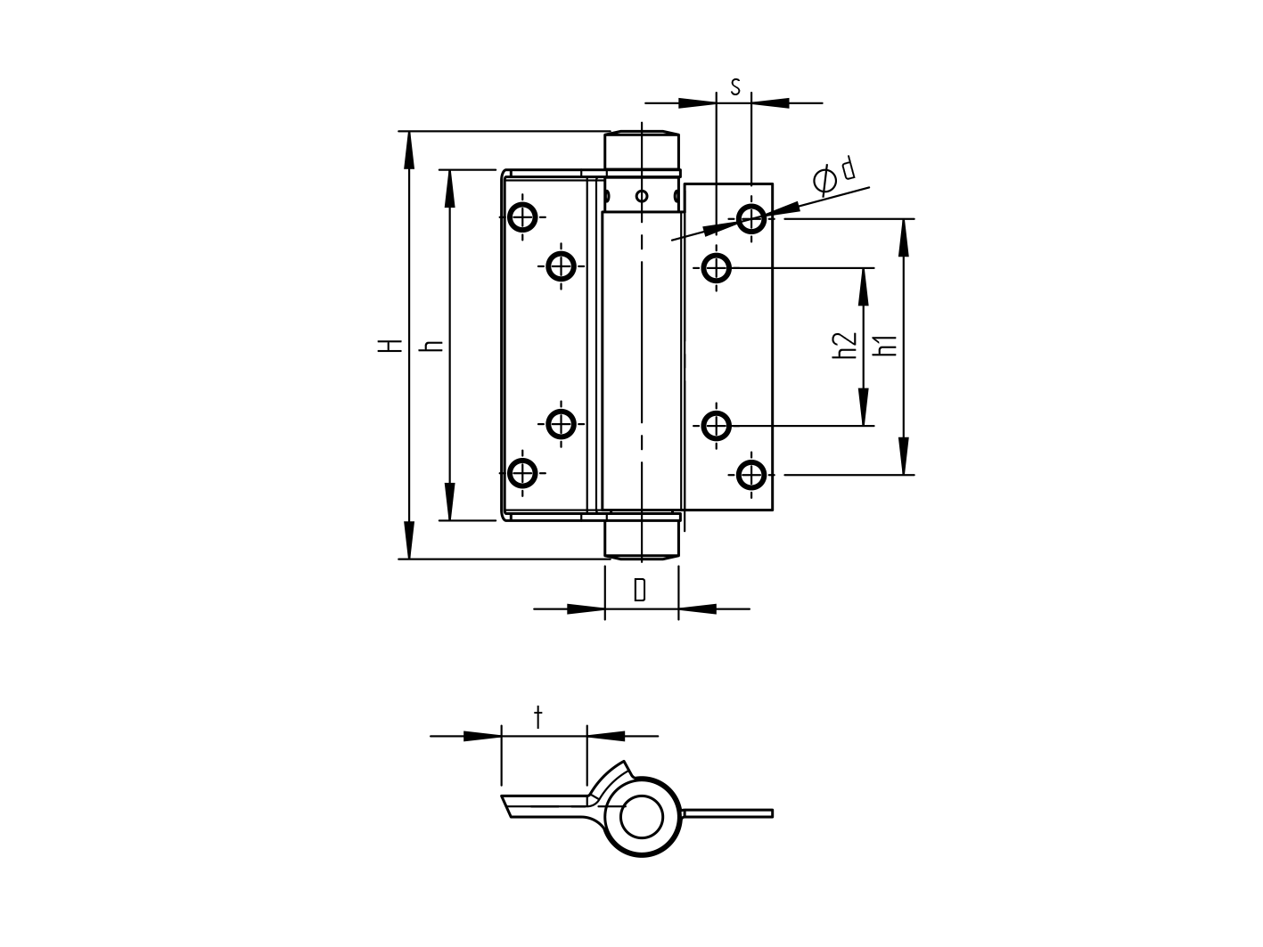 Zawias sprężynowy wahadłowy L=100mm