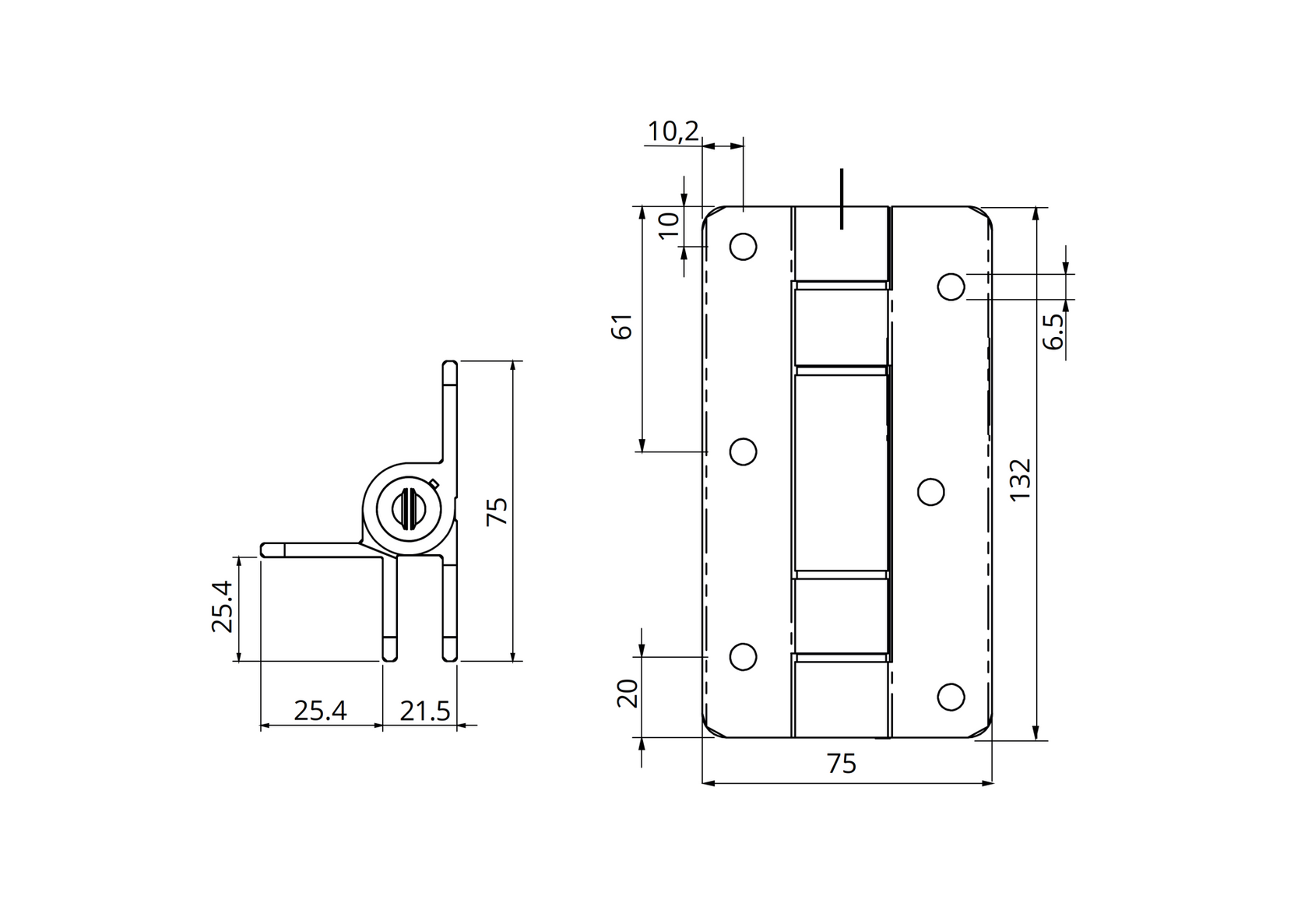 Zawias sprężynowy wahadłowy Aluminium, montaż naścienny