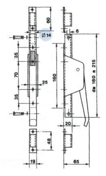 Osprzęt bram Zn, L160mm