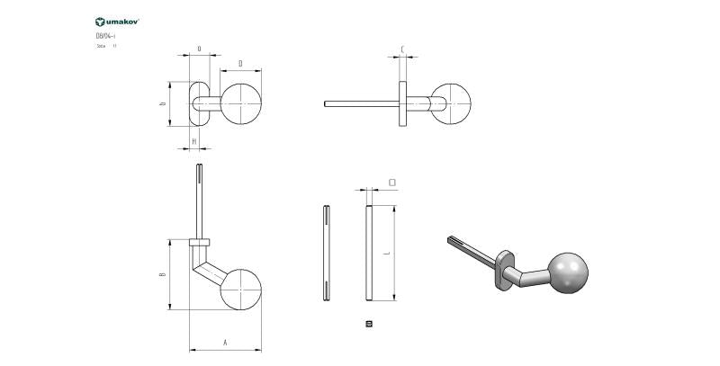 Klamka z szyldem - par AISI 304, K320, fix