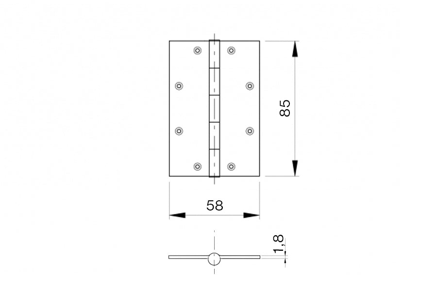 Zawias do bramki AISI 304 L=85mm