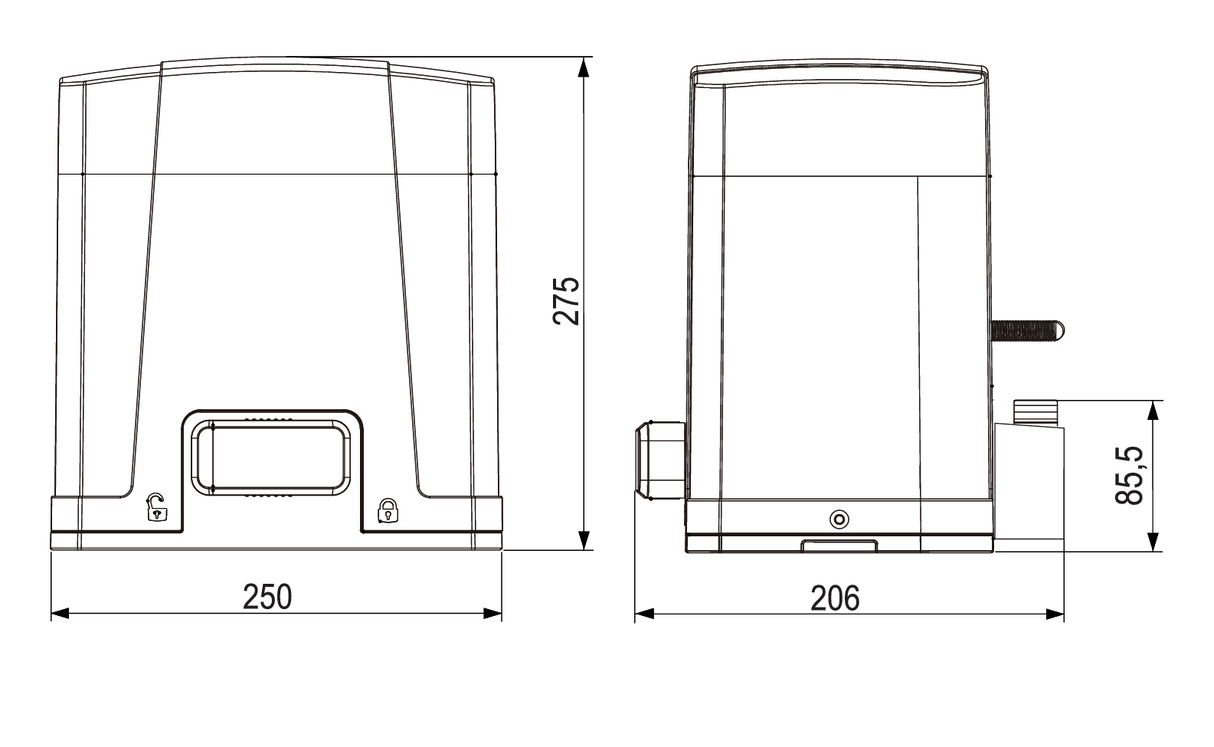 Silownik do bram przesównej ROLLKIT do 400kg