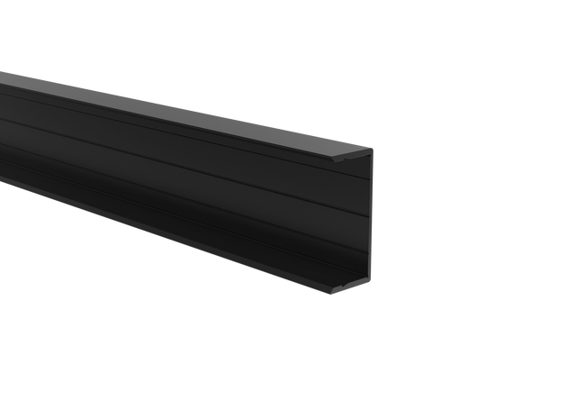 Aluminiowy adapter ogrodzeniowy do wypełnień 40 mm i do systemu elewacyjnego, 45 x 20 – 6,0 m – Czarny RAL 9005