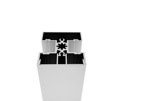 Zestaw aluminiowego słupka 50x60 i nakładki - 6000mm R7016