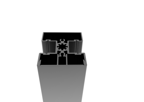 Zestaw aluminiowego słupka 50x60 i nakładki - 1500mm R7016