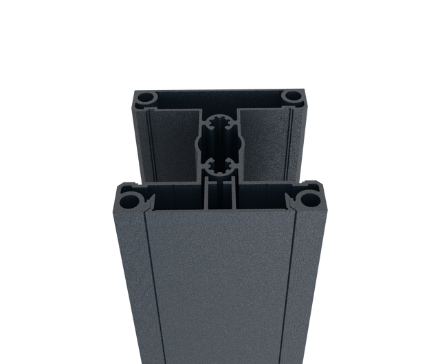 Zestaw aluminiowego słupka 70x70 i szyny maskującej - 6000mm R7016