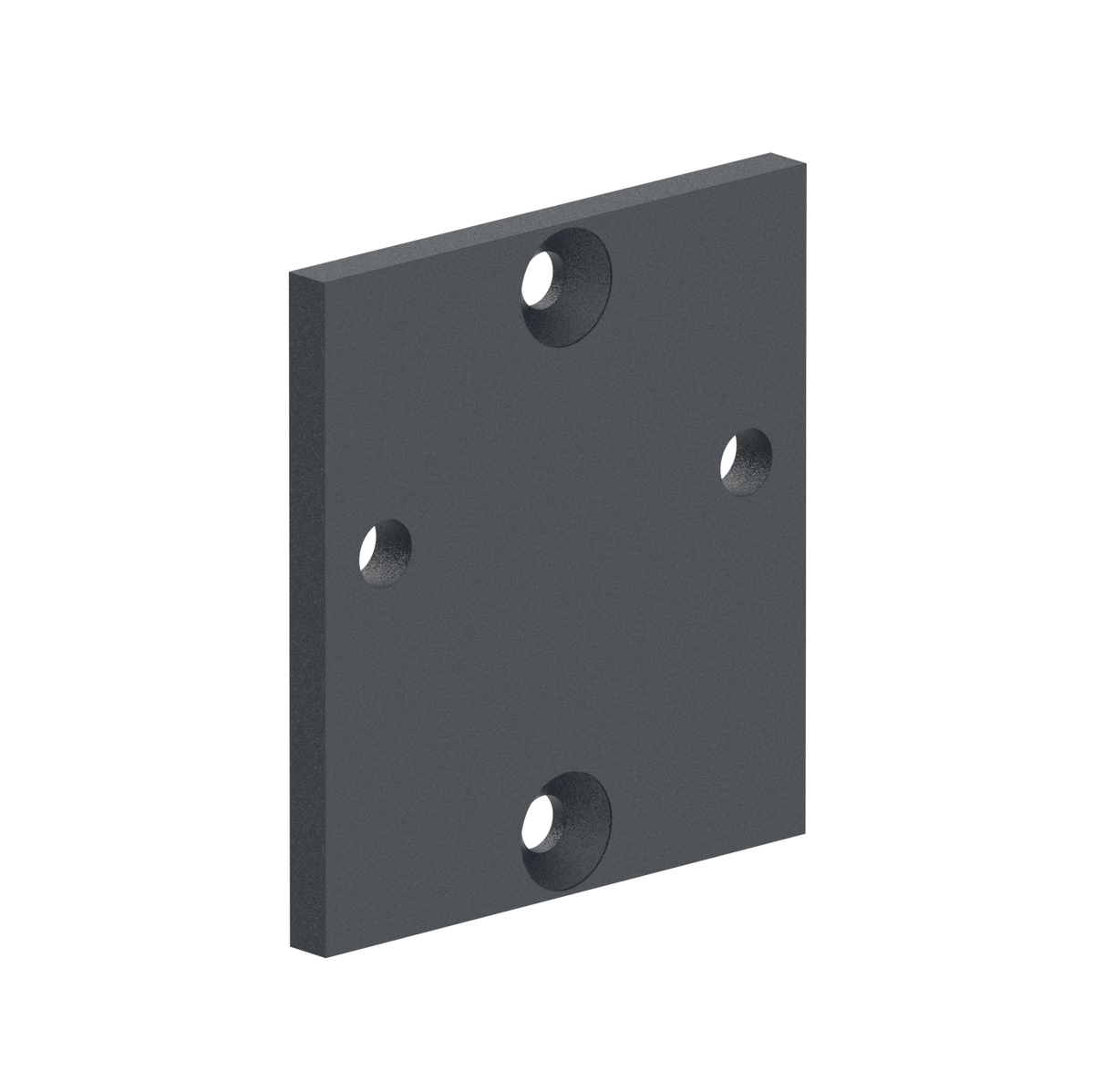 Aluminiowa płyta kotwiąca do profilu/słupka 56x60, mocowanie boczne - Antracyt RAL 7016
