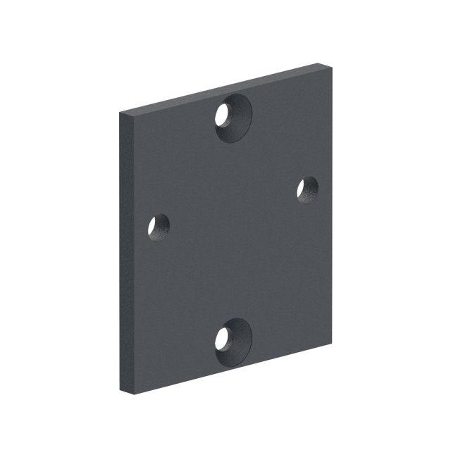 Aluminiowa płyta kotwiąca do profilu/słupka 56x60, mocowanie boczne - Antracyt RAL 7016