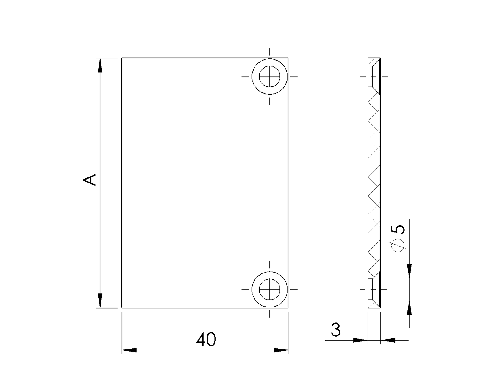 Aluminiowa zaślepka adaptera A40 do listew R7016