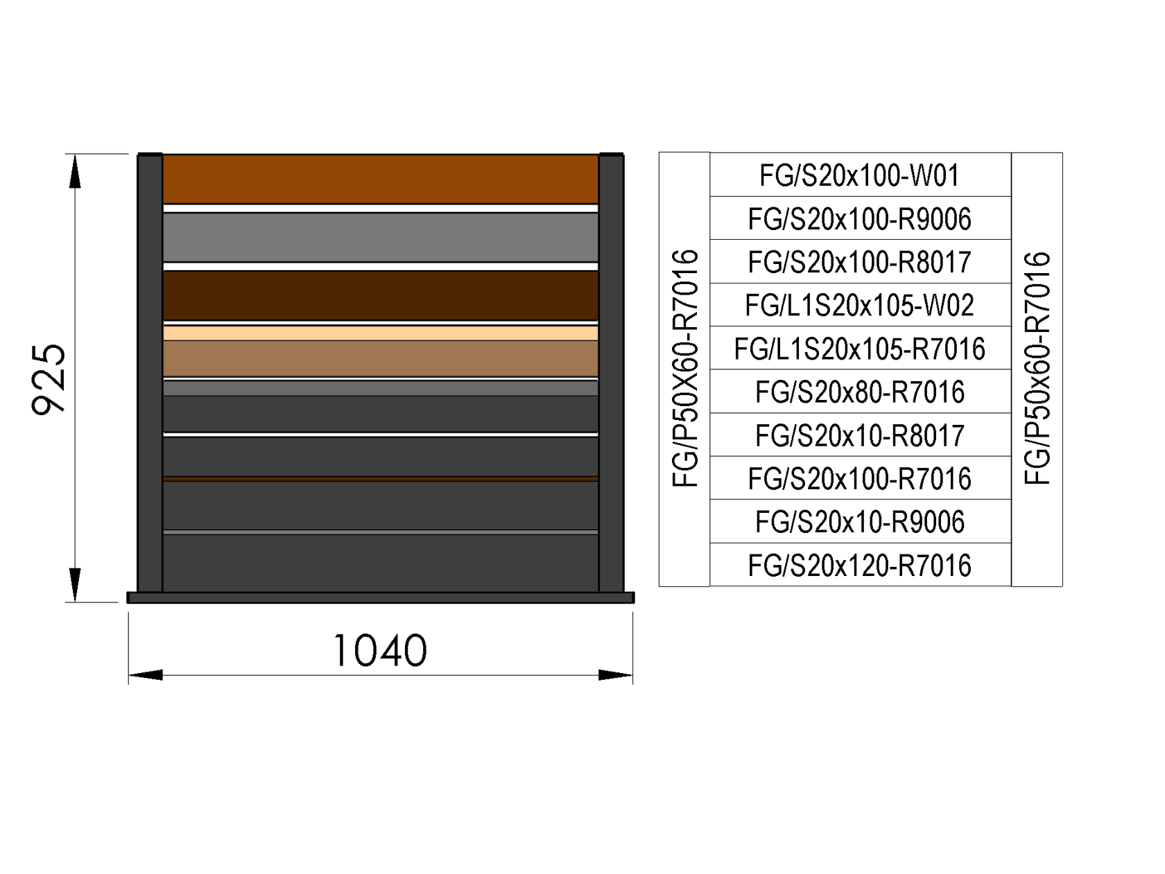 Próbka ogrodzenia wolnostojącego 1x0,9m