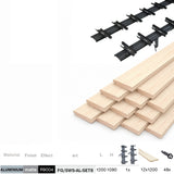 Set čierny hliníkový horizontálny naklápací systém 1,09 m s 1,2 m drevenou borovicovou výplňou 19x95