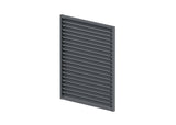 Zestaw czarny plastikowy poziomy system uchylny 1,86x1,34 m z wypełnieniem AL Antracyt 20x95 o długości 1,2 m, w ramie A