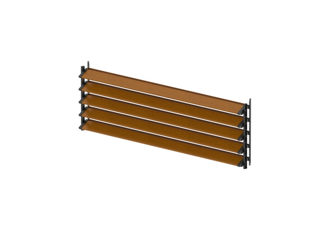 Zestaw czarny plastikowy poziomy system uchylny 0,44 m z 1,5 m wypełnieniem AL Drewnodekor Złoty Dąb 20x95