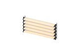 Set čierny plastový horizontálny naklápací systém 0,44 m s 1,2 m drevenou borovicovou výplňou 19x95
