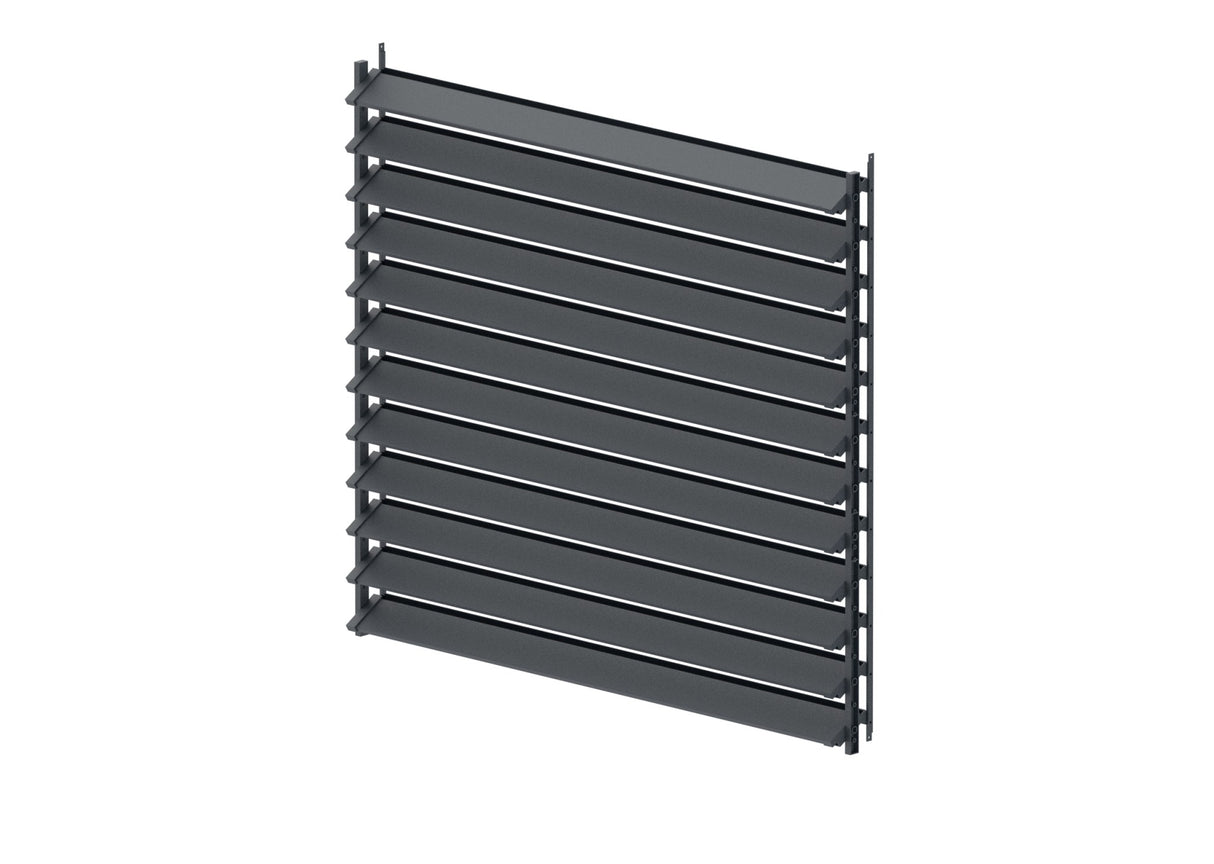 Zestaw Antracytowy ocynkowany stalowy poziomy system uchylny 1,07 m z 1,2 m aluminiowym wypełnieniem Antracyt 20x95