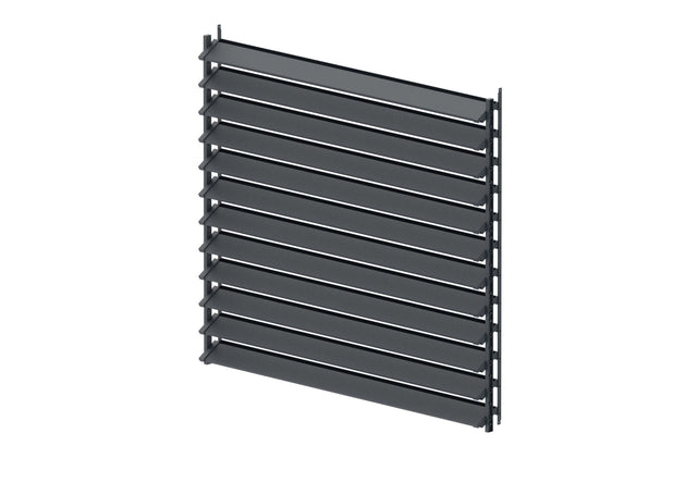 Zestaw Antracytowy aluminiowy poziomy system uchylny 1,09m z wypełnieniem AL 1,2m Antracytowym 20x95mm