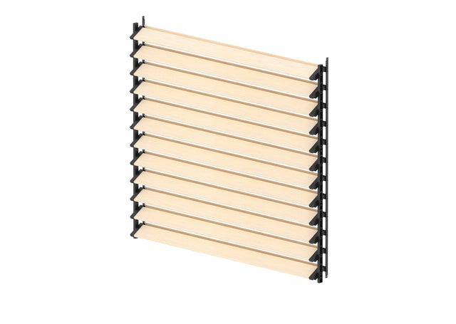 Set čierny pozinkovaný oceľový horizontálny naklápací systém 1,07 m čierny s 1,2 m drevenou borovicovou výplňou 19x95