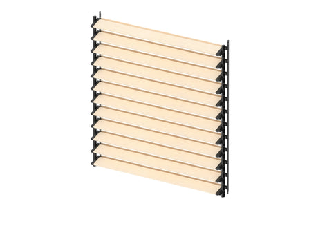 Set čierny hliníkový horizontálny naklápací systém 1,09 m s 1,2 m drevenou borovicovou výplňou 19x95