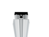 Aluminiowy słupek ogrodzeniowy 50 × 60 mm – 6 m – Natural - do wypełnień o szerokości 20 mm