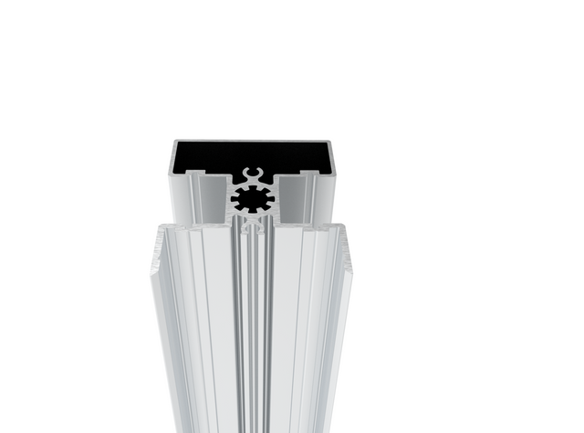 Aluminiowy słupek ogrodzeniowy 50 × 60 mm – 6 m – Natural - do wypełnień o szerokości 20 mm