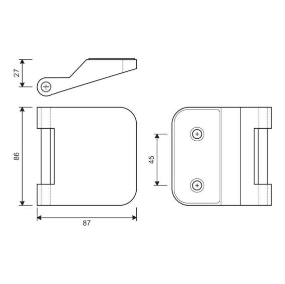 Zawias do ościeżnicy szklanych drzwi office Al