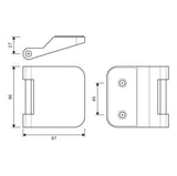 Zawias do ościeżnicy szklanych drzwi office