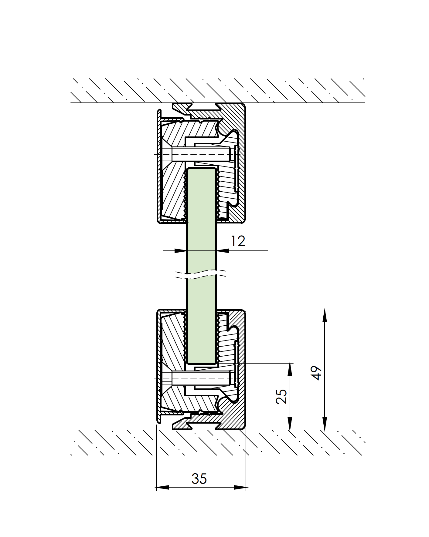 Listwa zasciskowa z taśmą osłonową H50