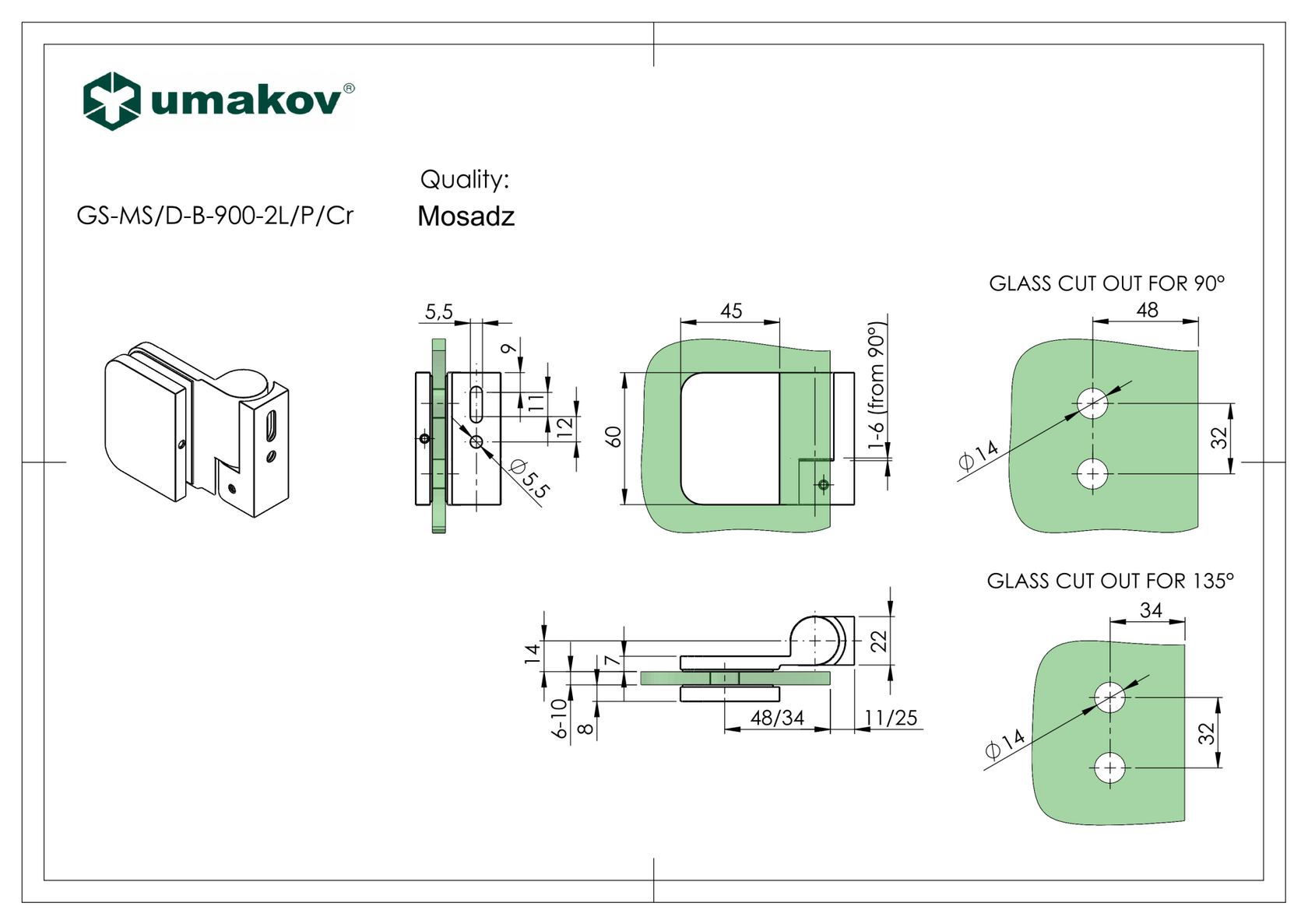 Zawias do kabiny prysznicowej