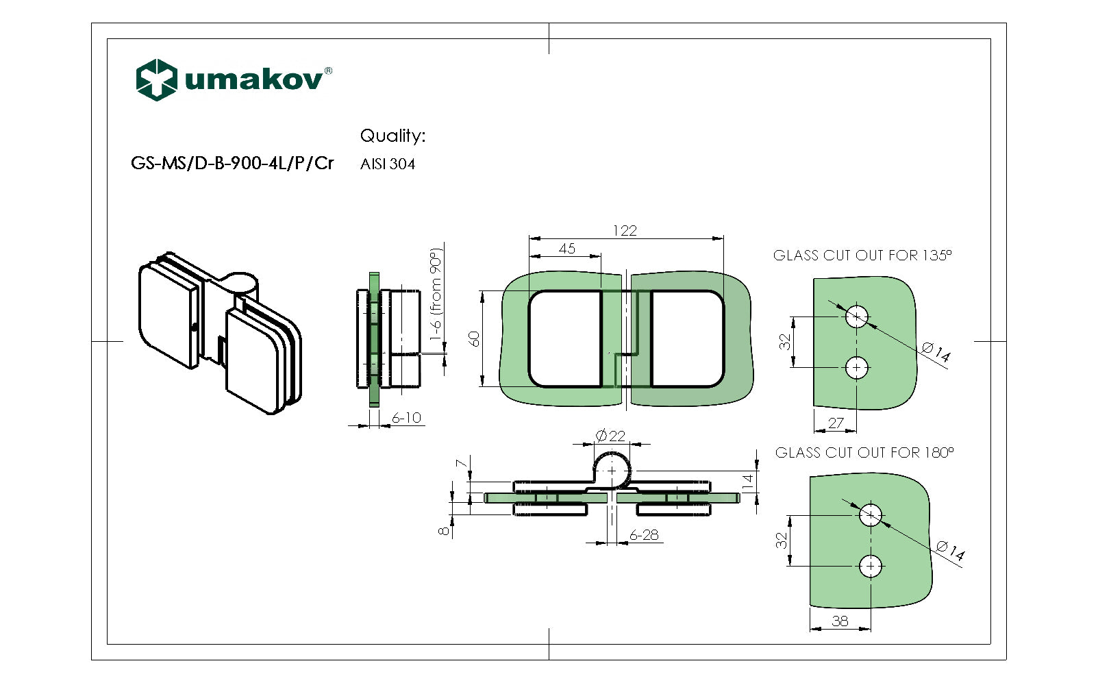 Zawias do kabiny prysznicowej