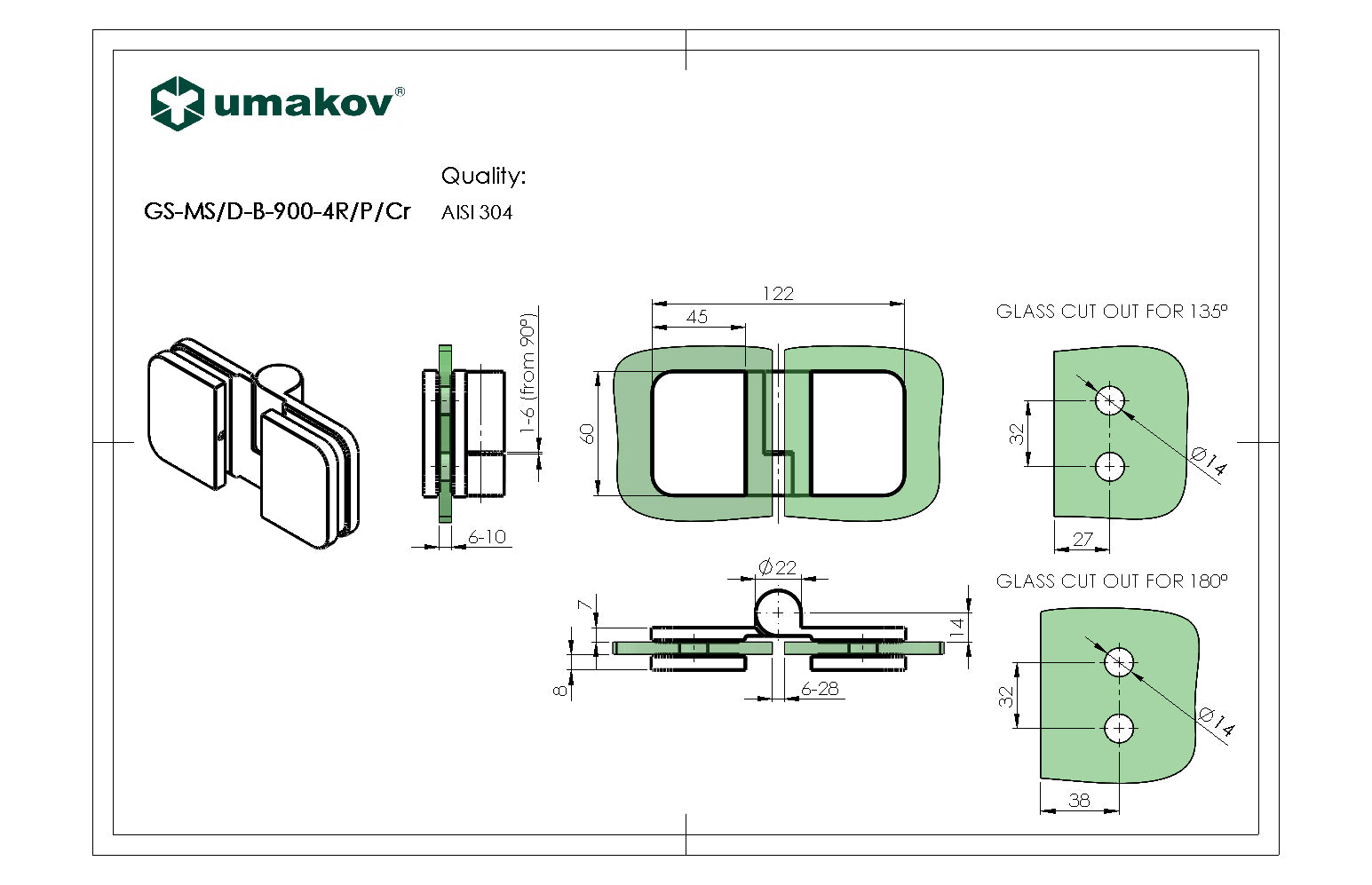 Zawias do kabiny prysznicowej
