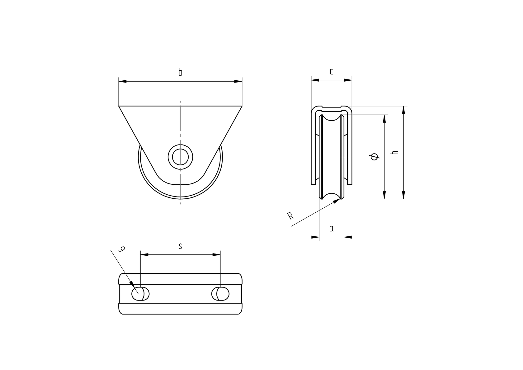Kółko bramowe - U, D100