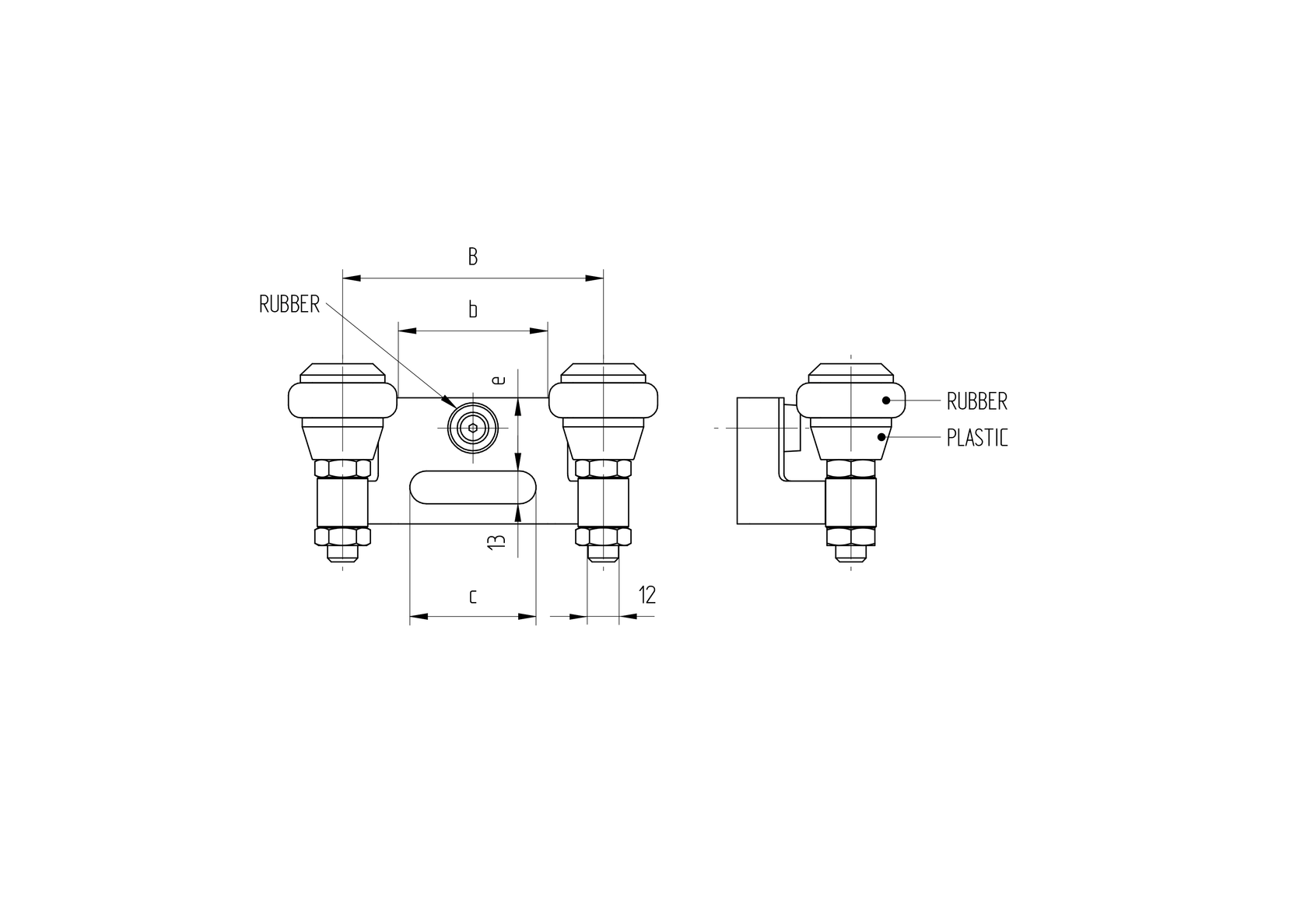 Uchwyt bramy , rolki gumowane, , Zn, profile 80mm,