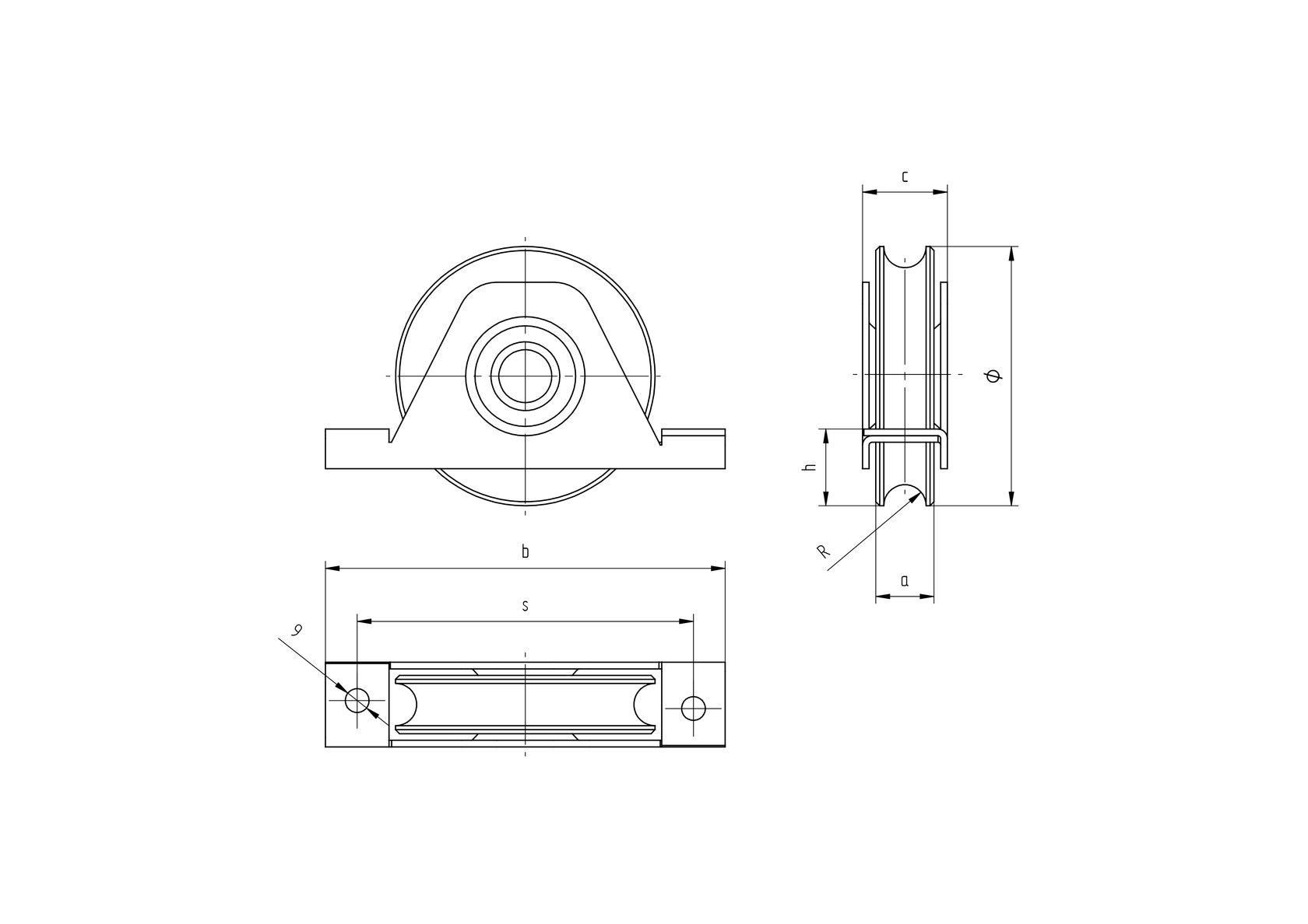 Kółko bramowe - U Zn, D100mm