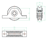 Rolka jezdna kompletna na profil Zn, D80